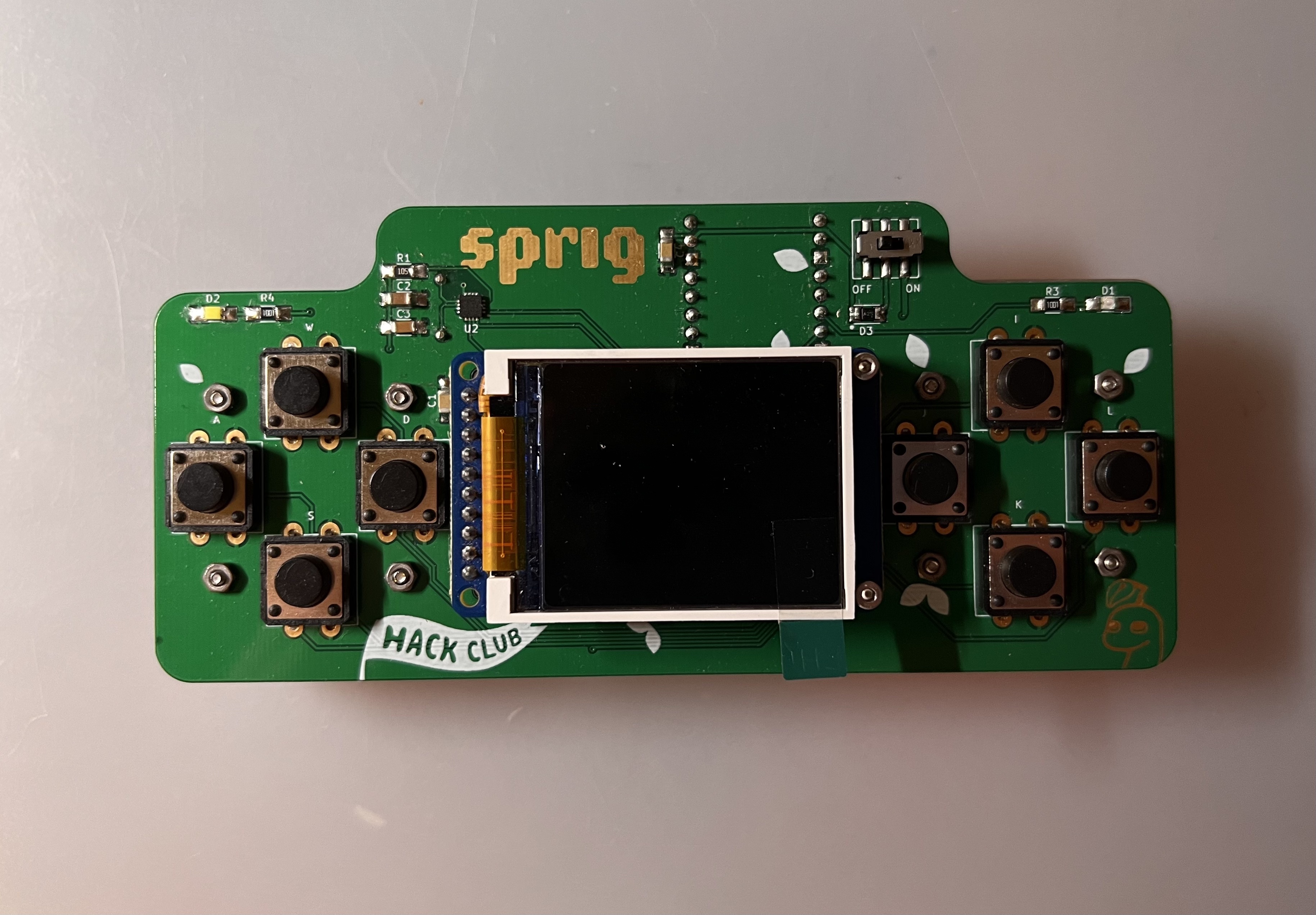 Assembled Green Sprig, Front View